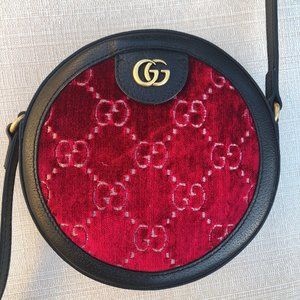 gg velvet round shoulder bag
